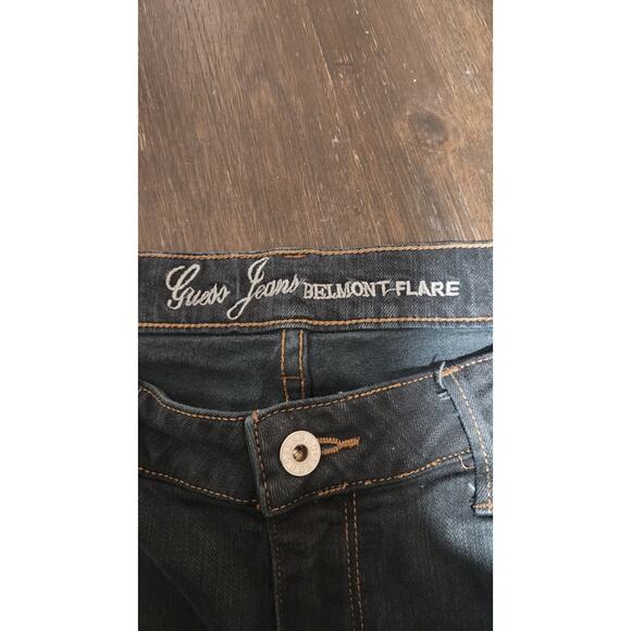 Guess Belmont Flare Women's 31 Stretch Denim Jeans Dark Wash Blue Classic Basic - Picture 2 of 9